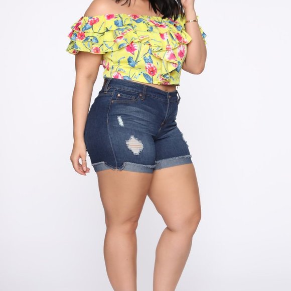 Golden Paradise Off Shoulder Top - Yellow - Picture 4 of 5